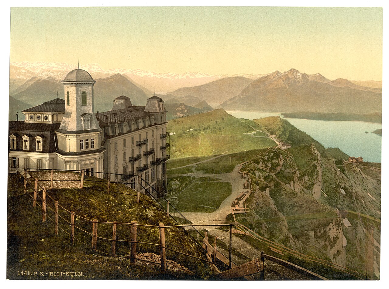 Hotel Rigi Kulm auf einem Photochrom um 1895